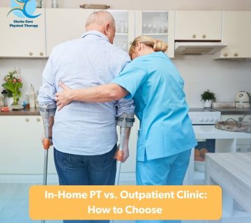 Physical therapist helping a patient walk at home
